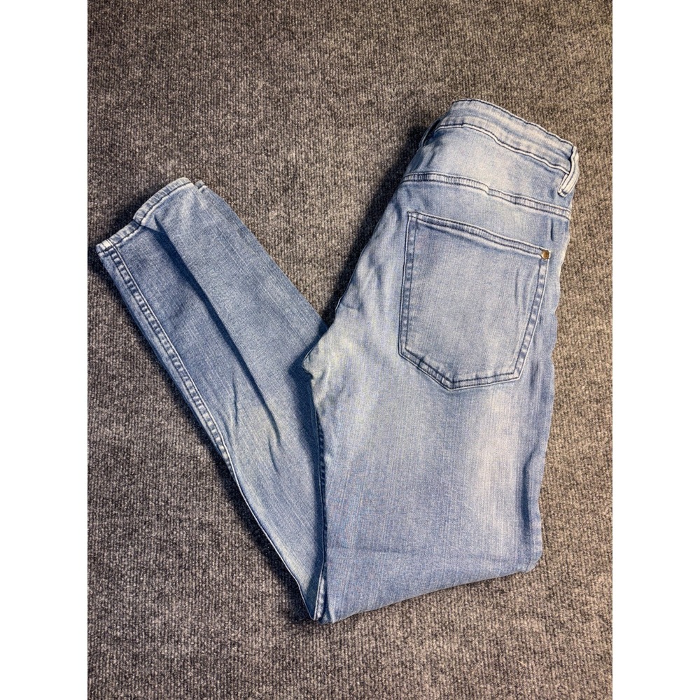 DIVIDED by H&M Skinny Jeans Women 30 Blue Denim Mid Rise Faded Whiskered Stretch